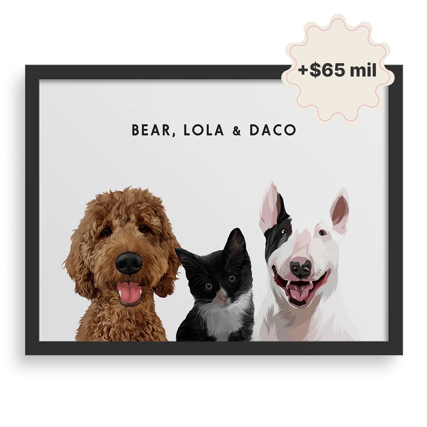 Retrato moderno personalizado de tu mascota